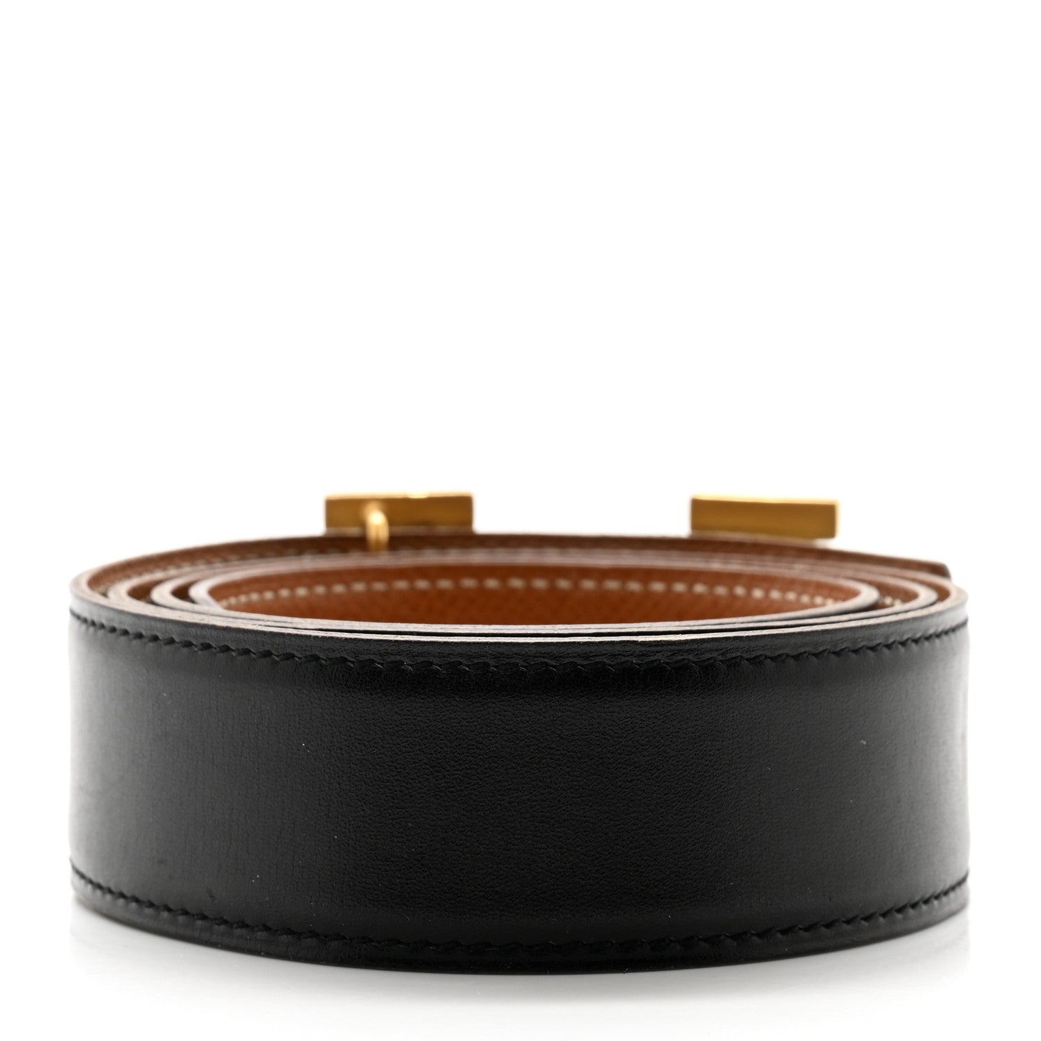 Hermes Box Epsom 32mm H Belt 80 32 Black Gold 2 of 9