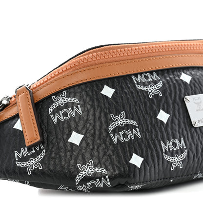 MCM Visetos Small Fusten Belt Bag Black Cognac 9 of 11