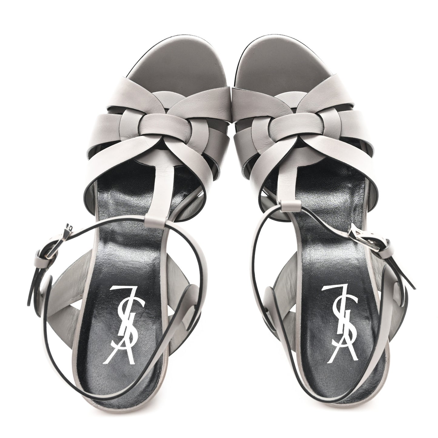 Calfskin Tribute 105 Platform Sandals 38 Grey