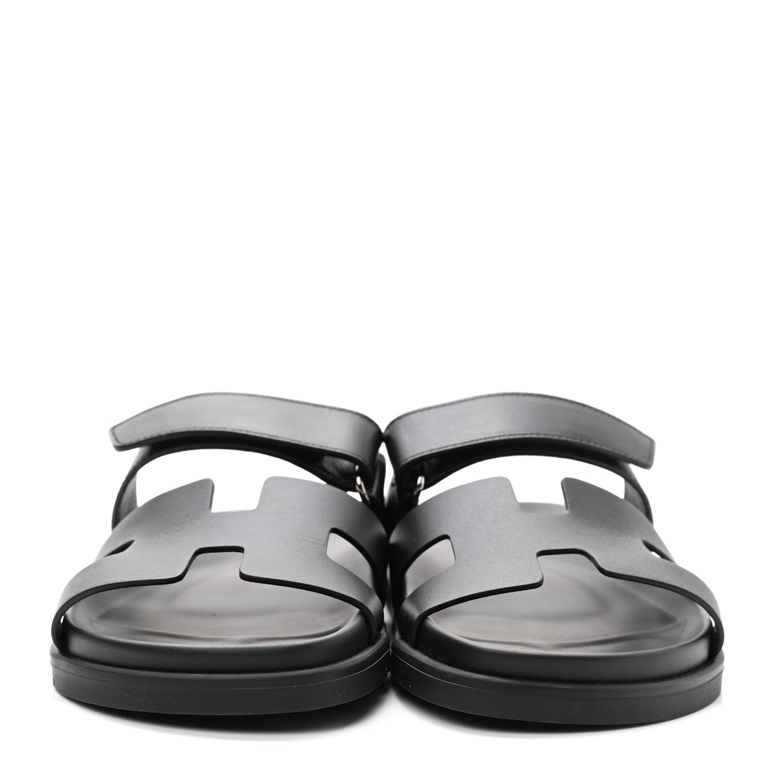 Hermes Calfskin Womens Chypre Sandals 39 Black 2 of 9