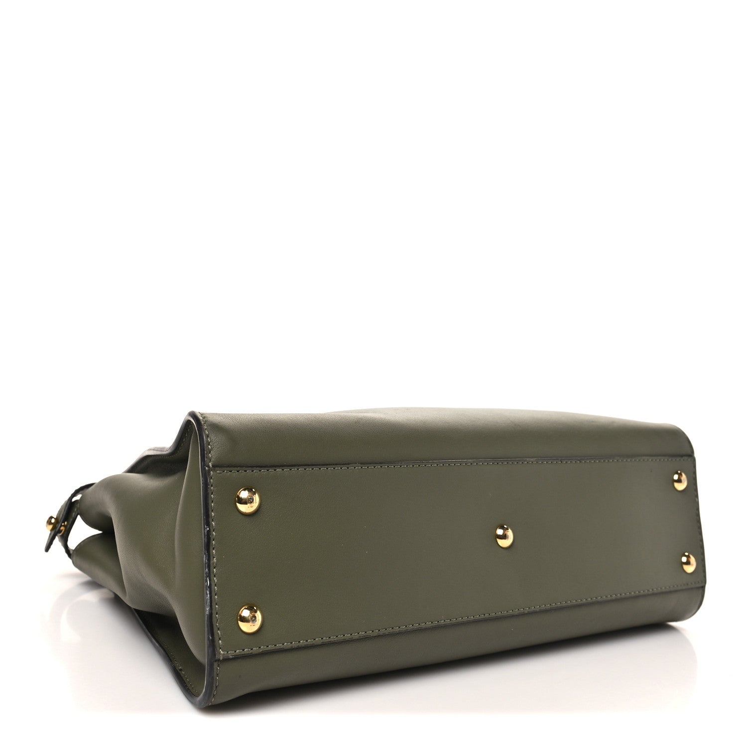 Fendi Vitello Seta Light Aura Shiny Nappa Medium Peekaboo I SEE U Satchel Equatore Cuoio 4 of 12