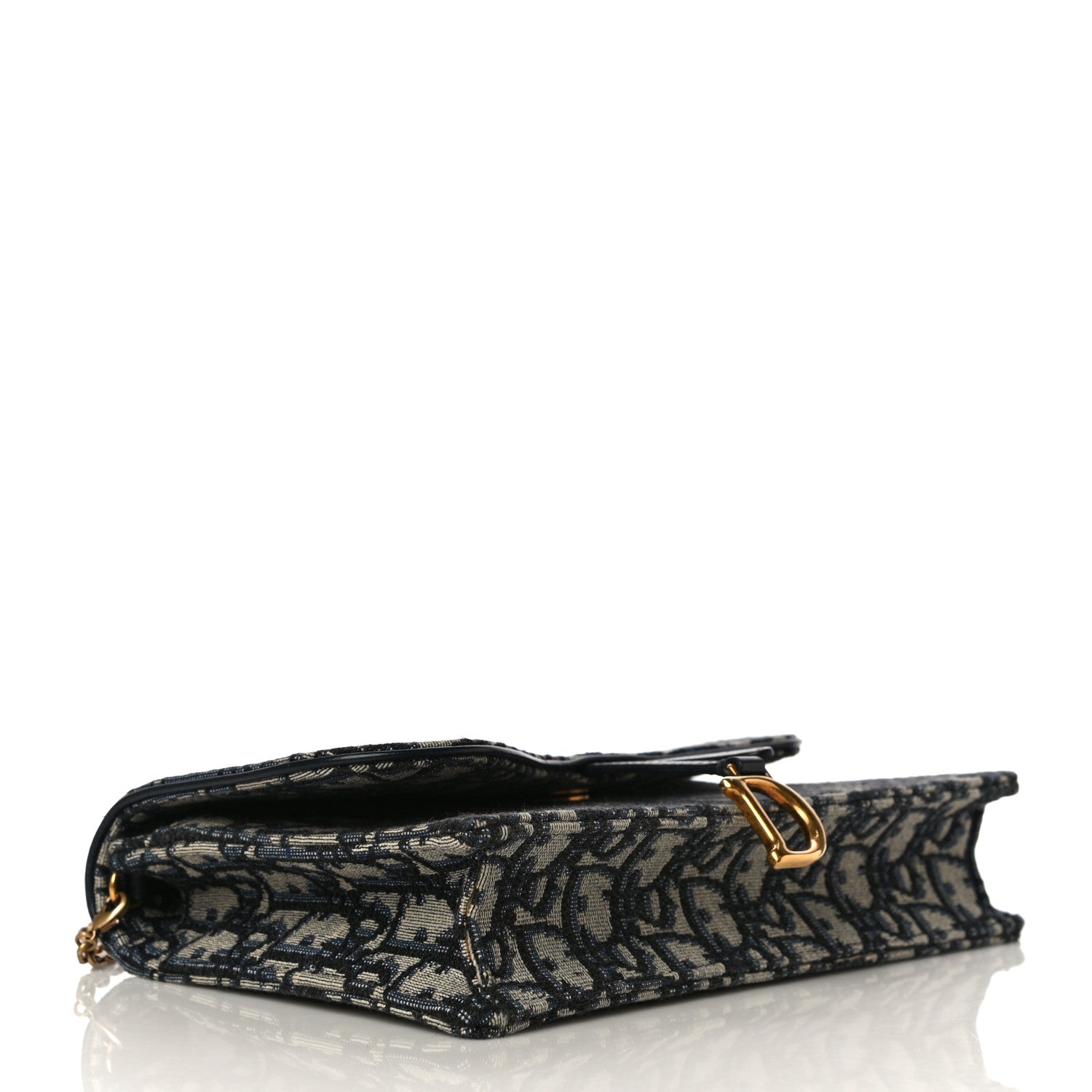 Christian Dior Oblique Saddle Chain Pouch Blue 4 of 10