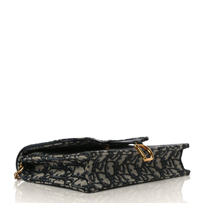 Christian Dior Oblique Saddle Chain Pouch Blue 4 of 10