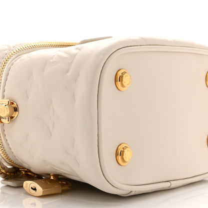 Louis Vuitton Lambskin Embossed Monogram Coussin Vanity PM  Cream 9 of 10