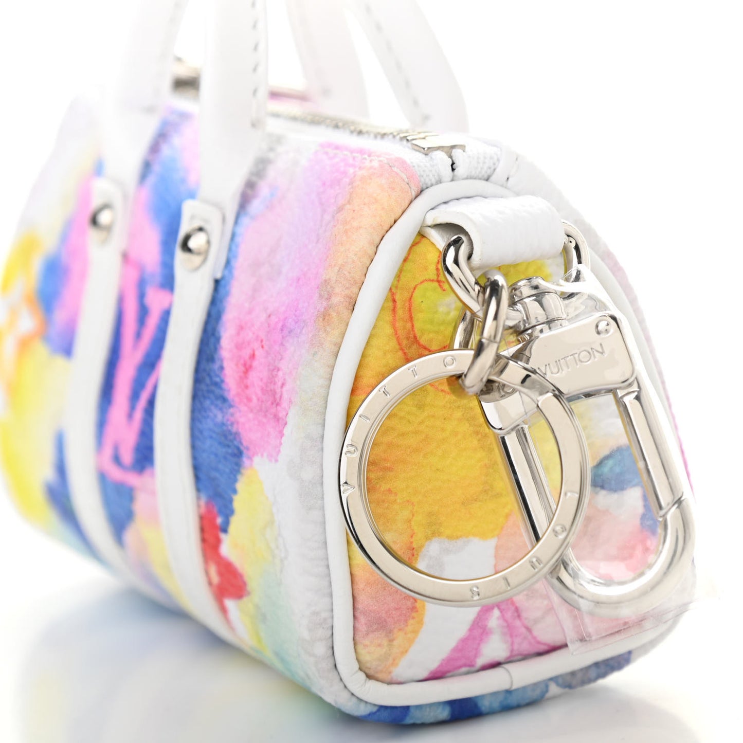Monogram Watercolor Mini Keepall Bag Charm Key Holder Multicolor