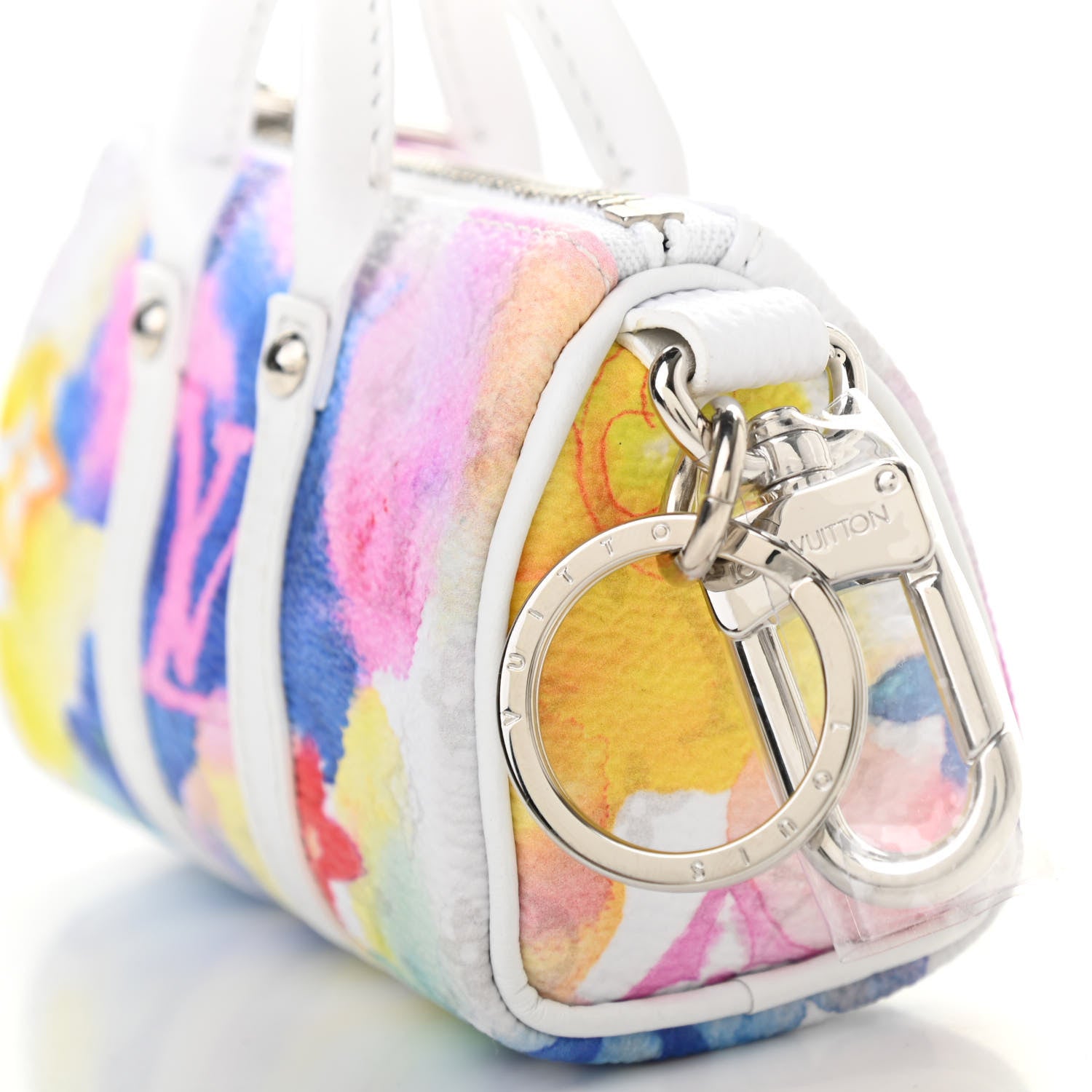 Louis Vuitton Monogram Watercolor Mini Keepall Bag Charm Key Holder Multicolor 6 of 6