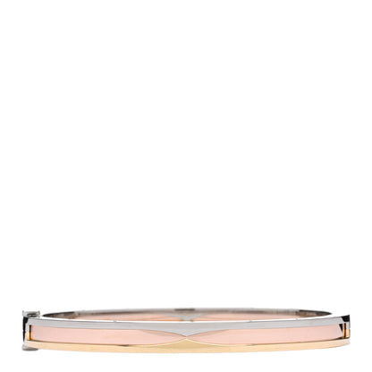 Bulgari 18K Rose White Yellow Gold Narrow B.Zero1 Bangle Bracelet S 1 of 4