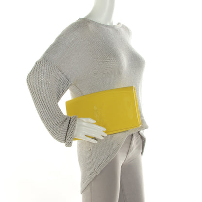 Saint Laurent Patent Calfskin Monogram Large Belle De Jour Clutch Yellow 2 of 7