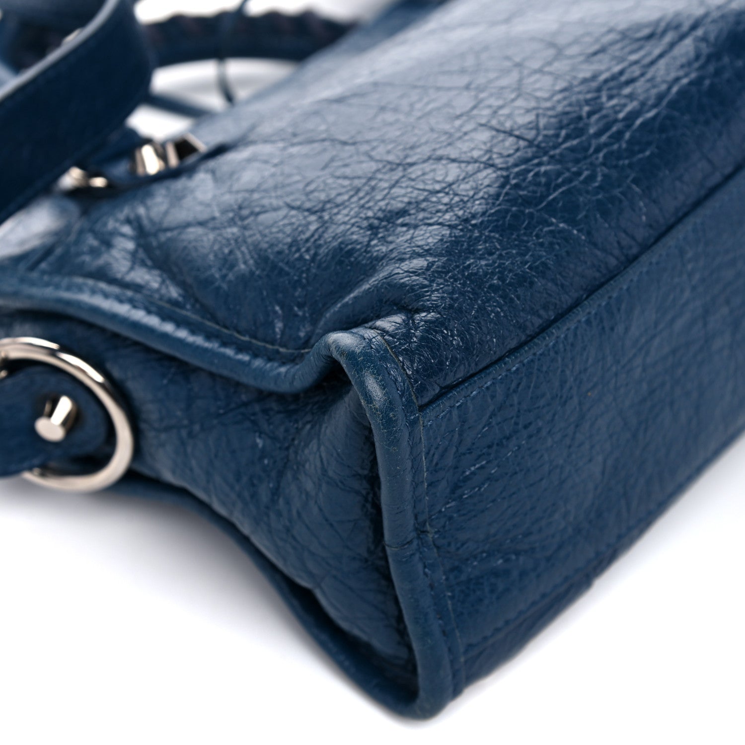 Balenciaga Agneau Classic Silver Hardware Mini City Bleu Profond 9 of 19