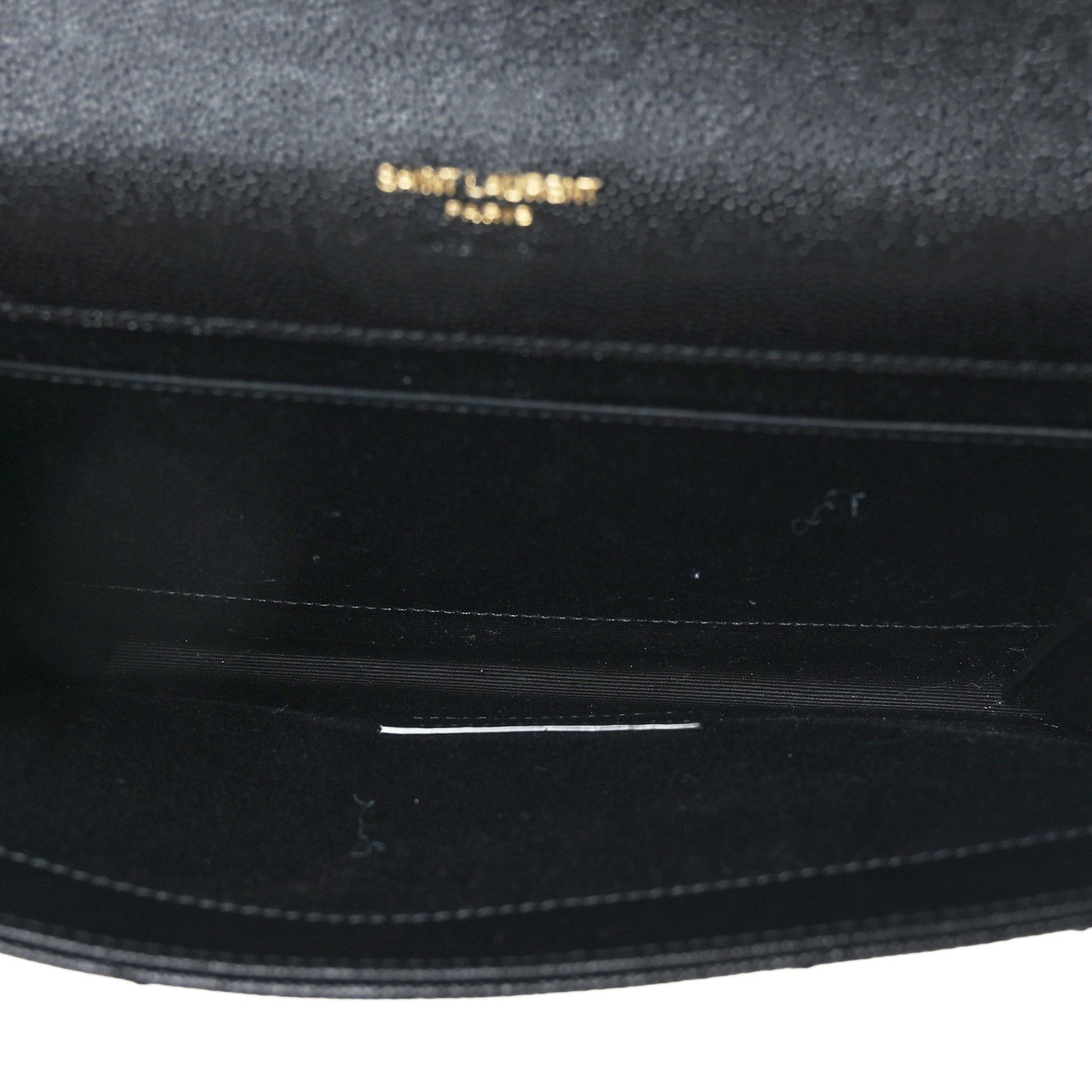 Saint Laurent Grain De Poudre Matelasse Chevron Monogram Envelope Clutch Black 6 of 9