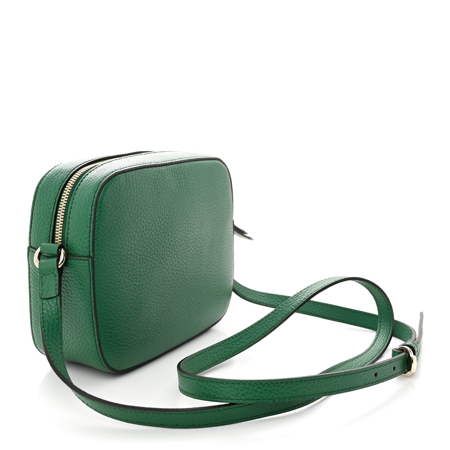 Gucci Pebbled Calfskin Small Soho Disco Bag Emerald Green 3 of 10