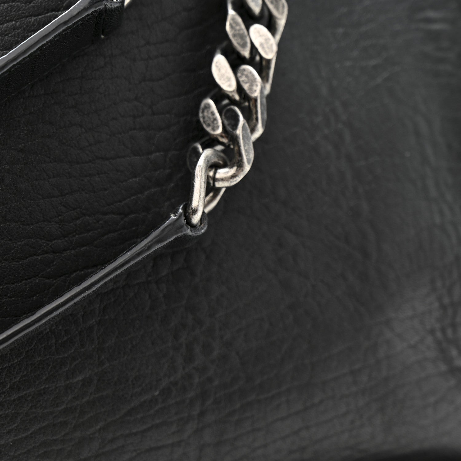 Saint Laurent Grained Lambskin Monogram Oversized Niki Chain Satchel Black 15 of 15