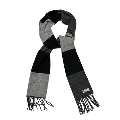 Burberry Merino Wool Cashmere Fringe Scarf Grey Black Multicolor 1 of 3