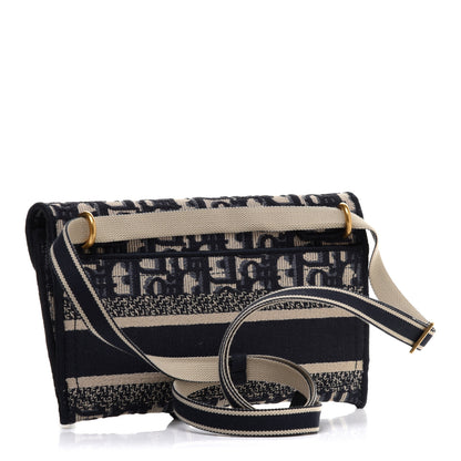 Christian Dior Oblique Slim Saddle Pouch Blue 3 of 10