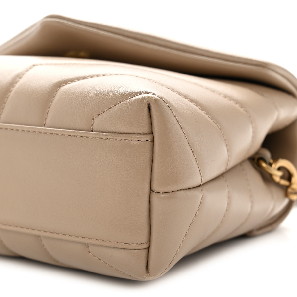 Calfskin Y Quilted Monogram Toy Loulou Crossbody Bag Dark Beige