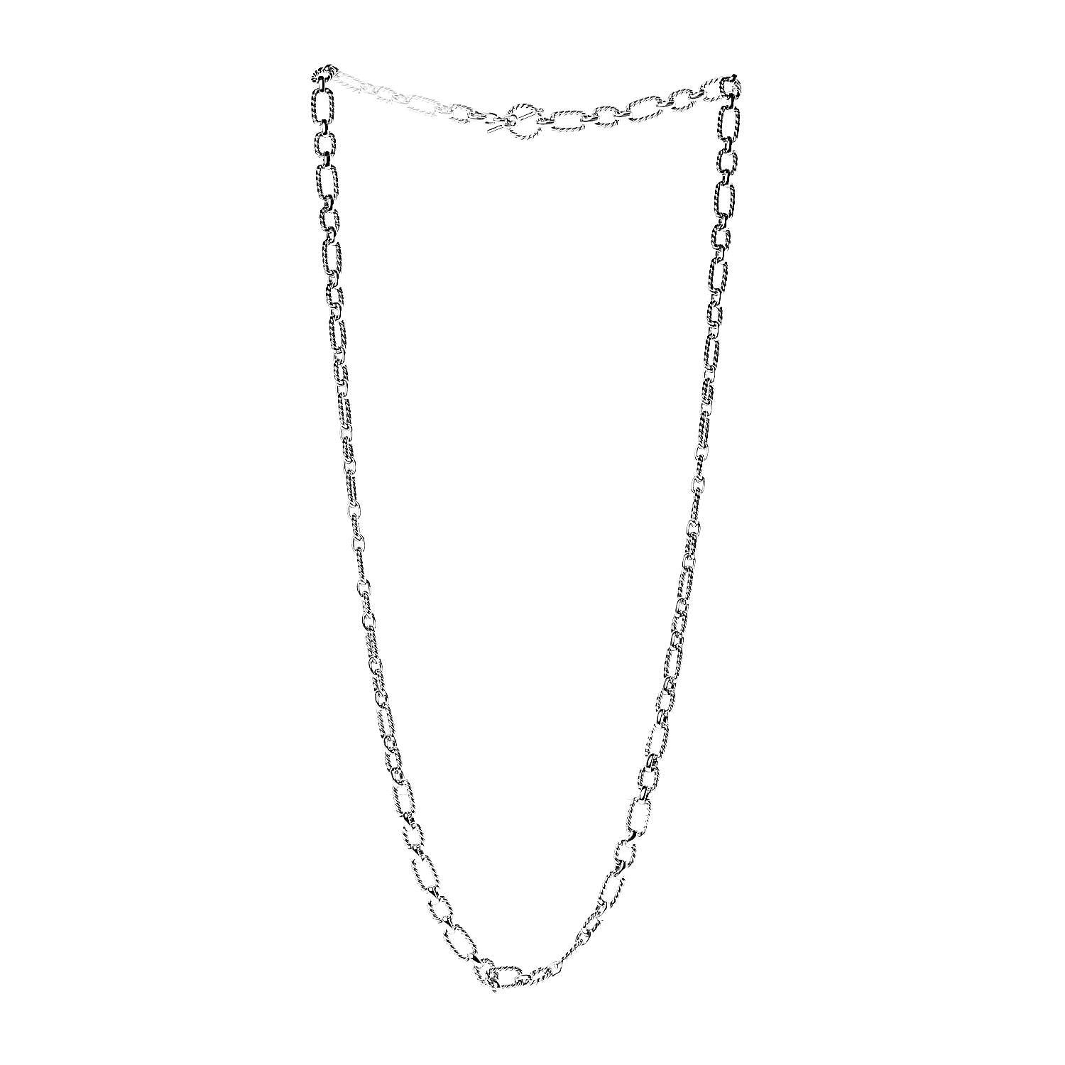 David Yurman Sterling Silver Blue Sapphire 9.5mm Cushion Link Chain Necklace 3 of 5