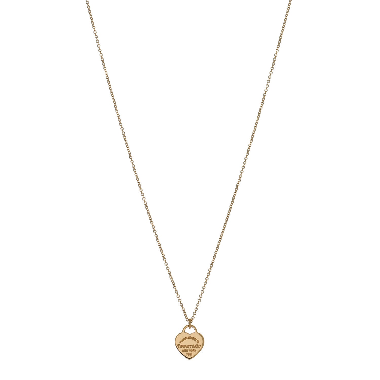 Tiffany 18K Yellow Gold Mini Return to Tiffany Heart Tag Pendant Necklace 1 of 4