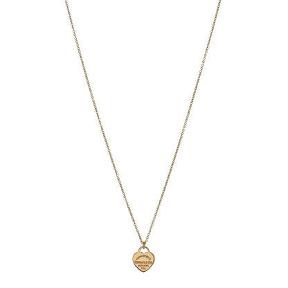 Tiffany 18K Yellow Gold Mini Return to Tiffany Heart Tag Pendant Necklace 1 of 4