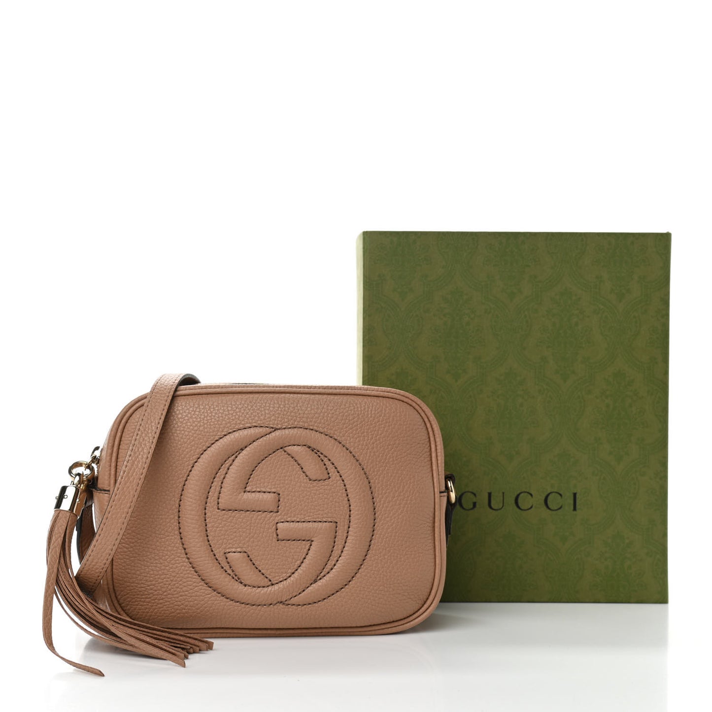 Pebbled Calfskin Small Soho Disco Bag Camelia