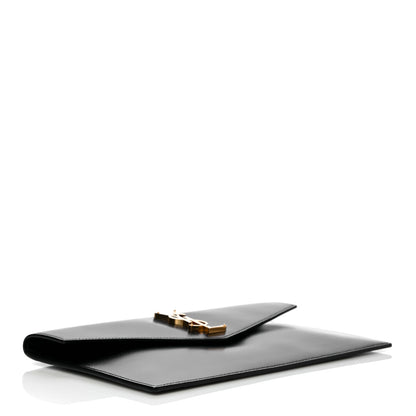 Saint Laurent Smooth Shiny Calfskin Monogram Uptown Pouch Black 5 of 11
