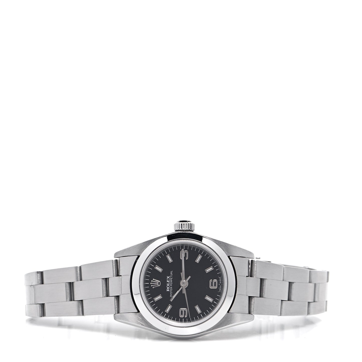 Stainless Steel 24mm Oyster Perpetual Watch Black 76080