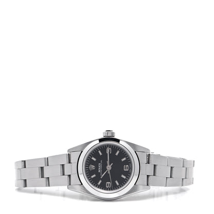 Rolex Stainless Steel 24mm Oyster Perpetual Watch Black 76080 2 of 4