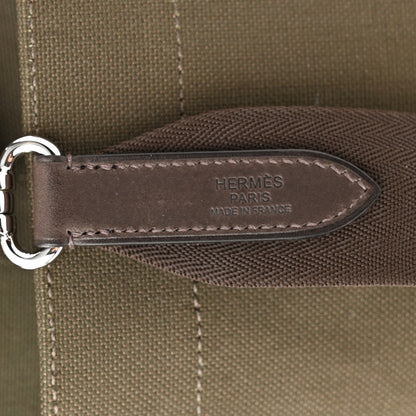 Hermes Toile Sac De Pansage Groom Kaki Feu 10 of 14