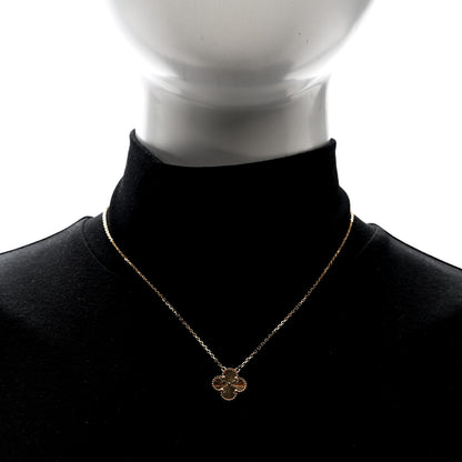Van Cleef & Arpels 18K Yellow Gold Guilloche Vintage Alhambra Pendant Necklace 2 of 4