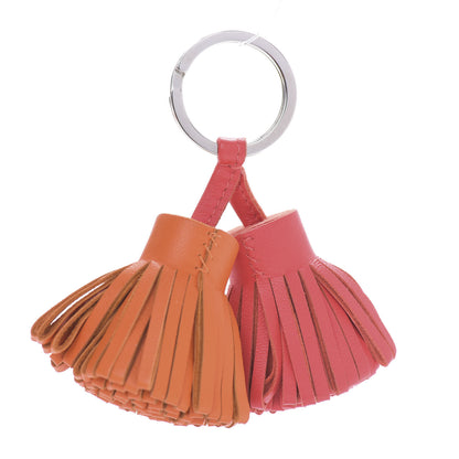 Hermes Lambskin Carmen Uno-Dos Key Holder Feu Rose Jaipur 2 of 4
