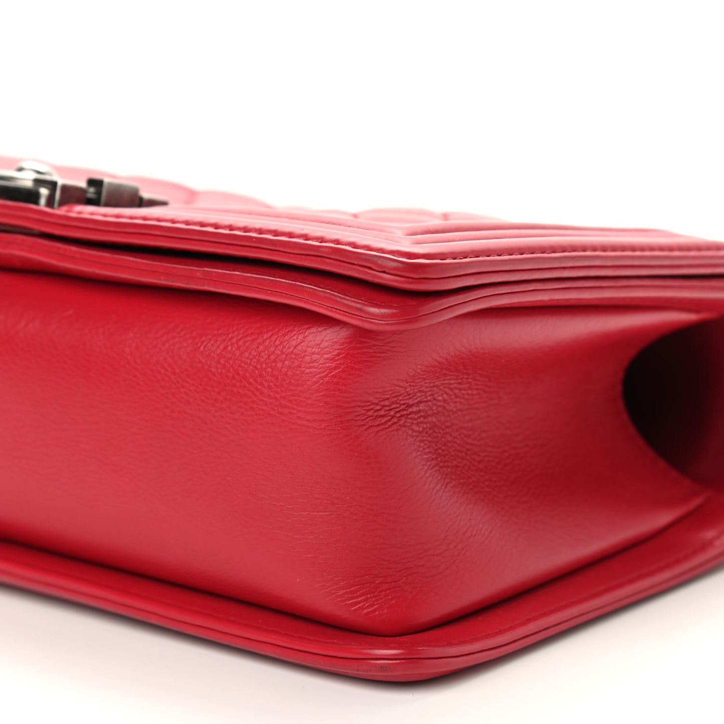 Calfskin Quilted Medium Boy Flap Red
