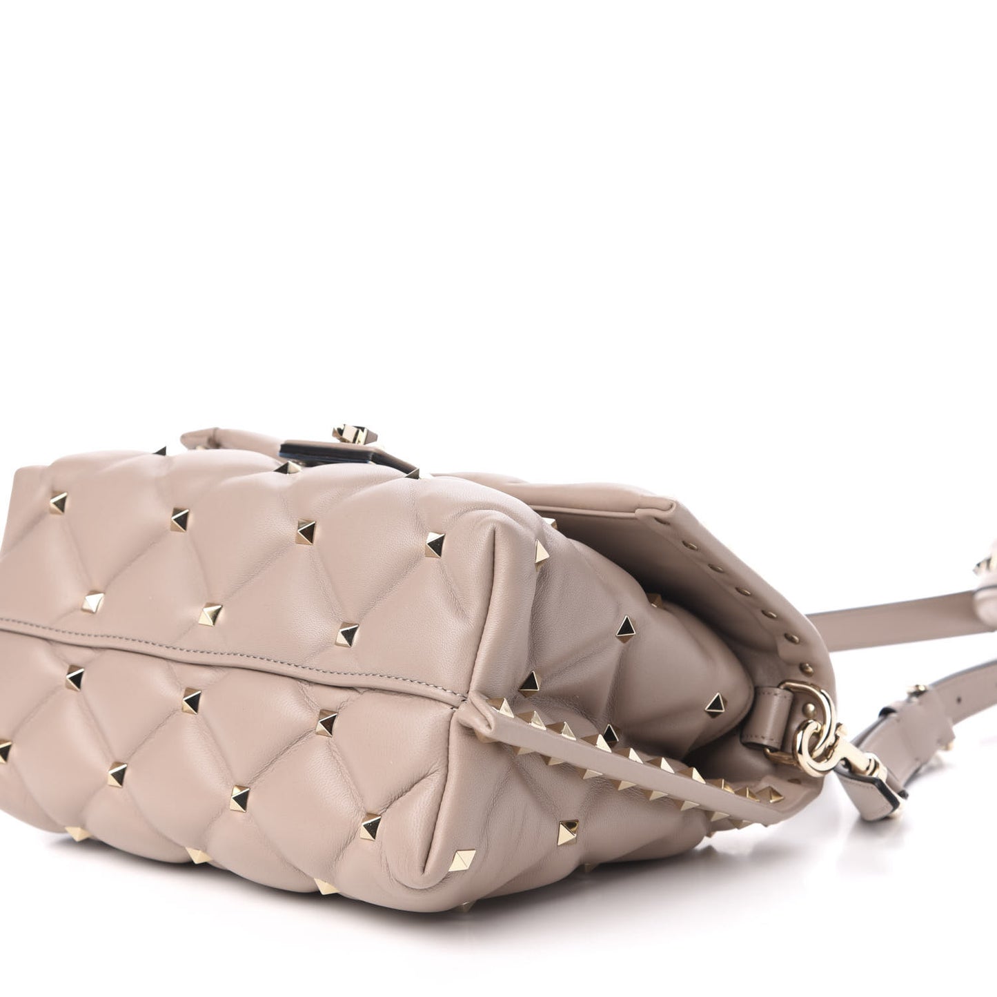 Nappa Medium Candystud Top Handle Bag Poudre