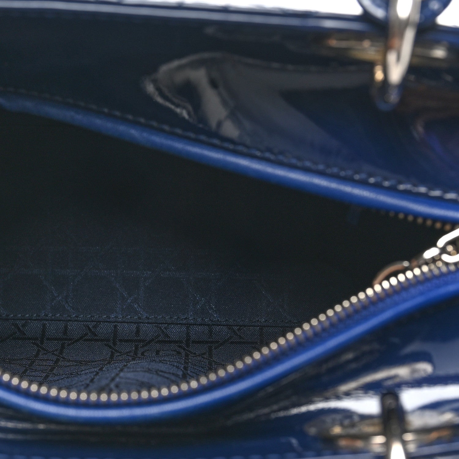 Christian Dior Patent Cannage Medium Lady Dior Navy Blue 5 of 10