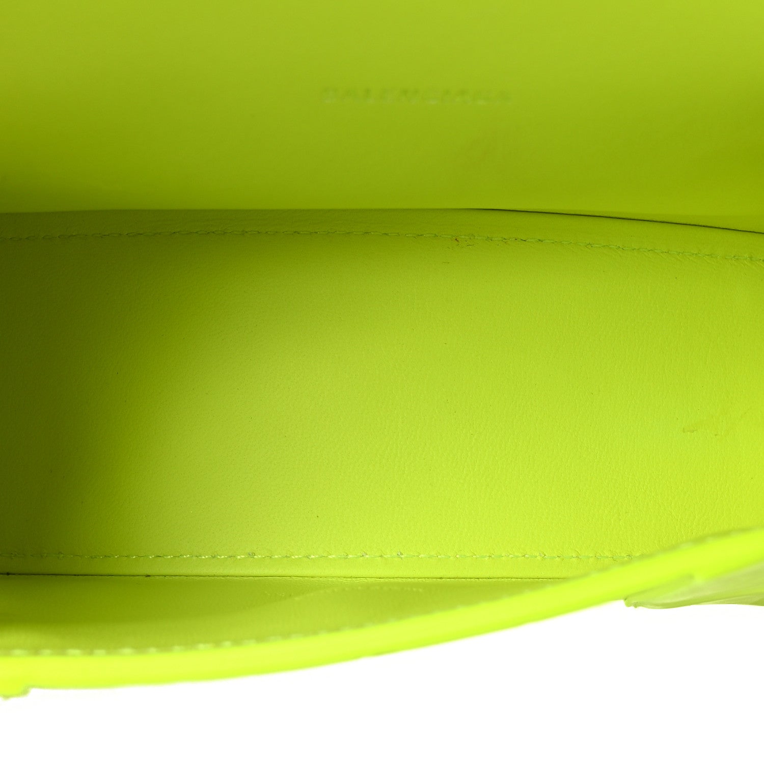 Balenciaga Shiny Calfskin Crocodile Embossed Hourglass Top Handle Bag XS Fluo Yellow 5 of 11