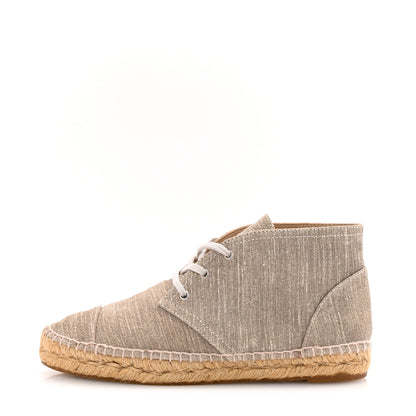 Chanel Striated Suede Espadrilles High Top Espadrilles 37 Light Grey 1 of 10