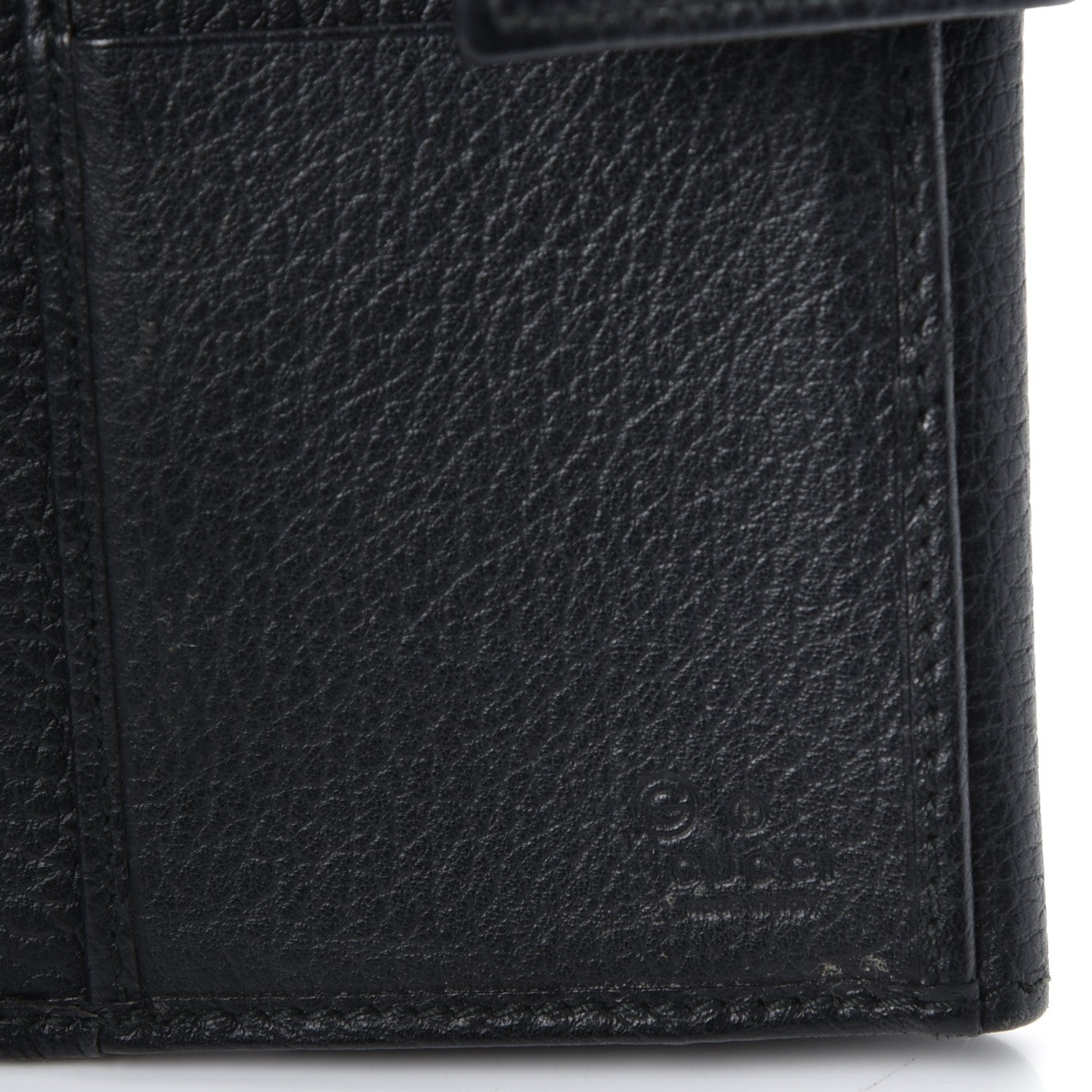 Gucci Dollar Calfskin Punch Continental Flap Wallet Black 7 of 8