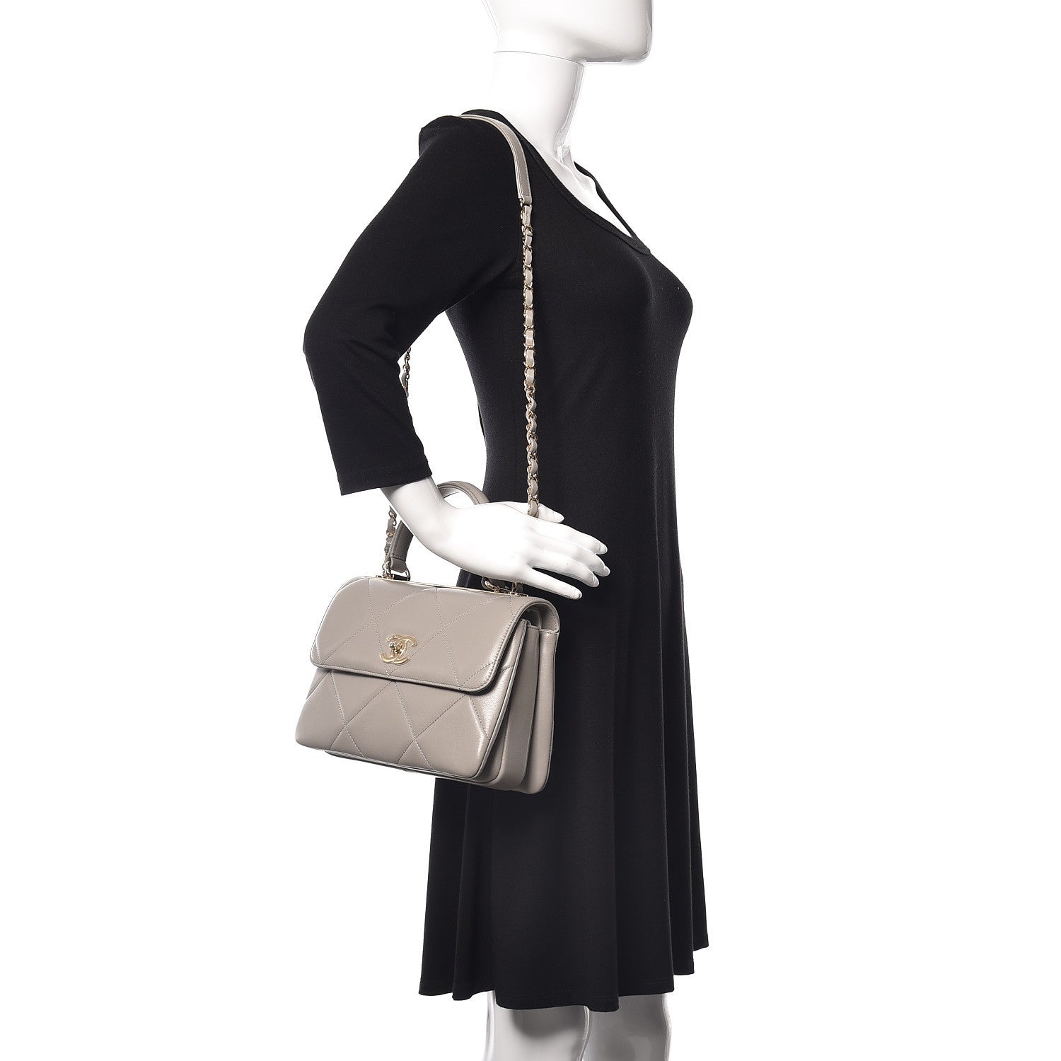 Chanel Lambskin Quilted Small Trendy CC Top Handle Flap Grey 2 of 8