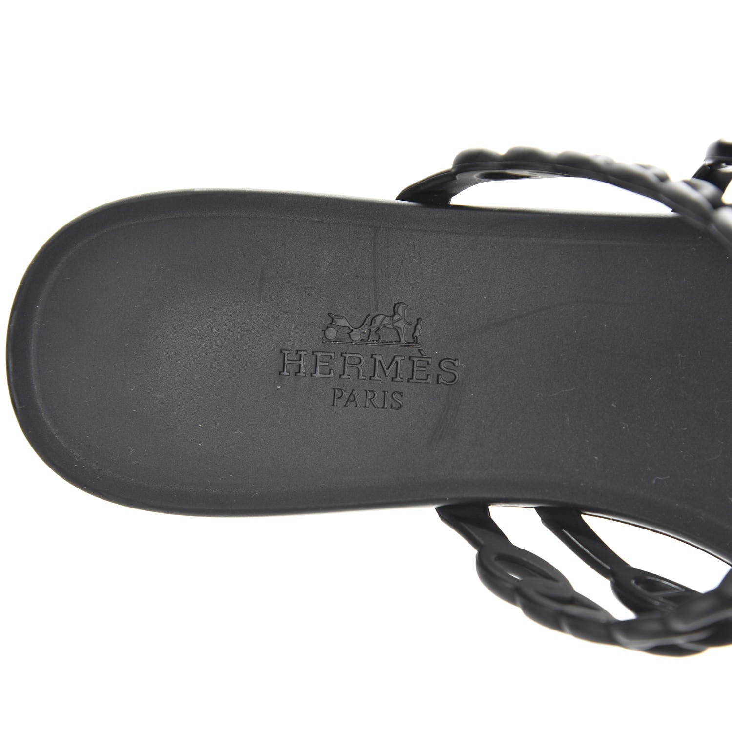 Hermes Rubber Chaine d'Ancre Nude Sandals 36 Black 7 of 8
