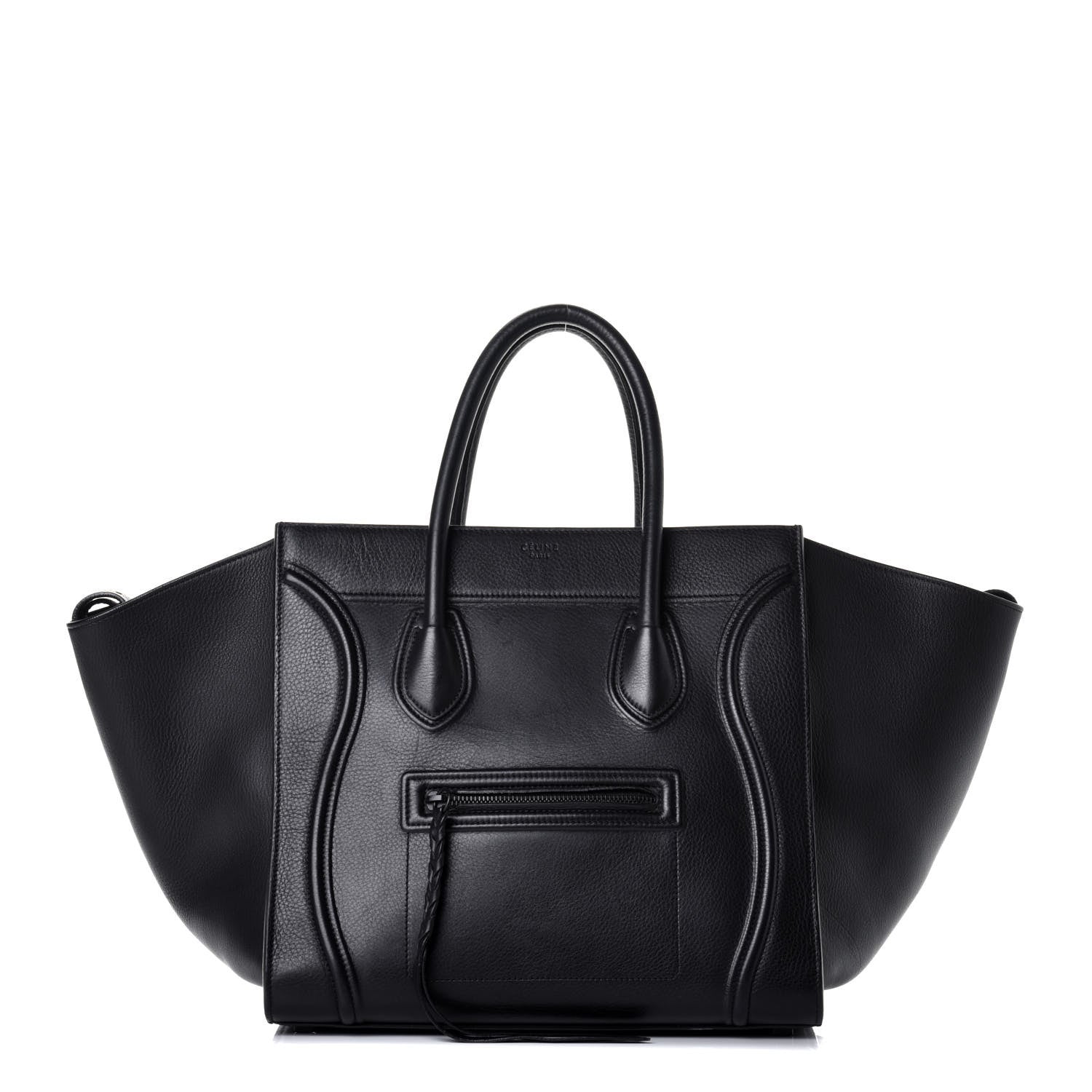 Celine Supple Calfskin Medium Phantom Luggage Black 1 of 10