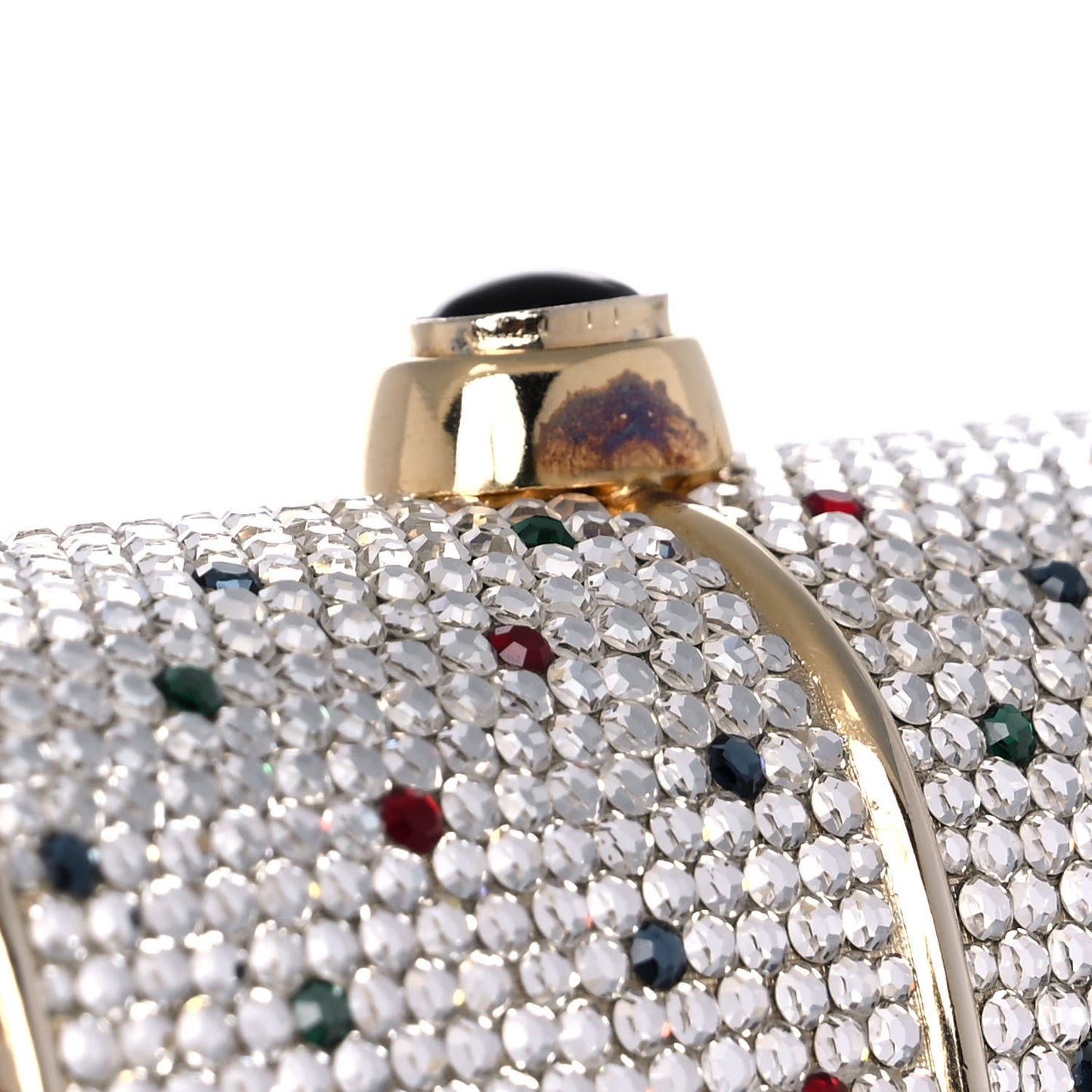 Swarovski Crystal Minaudiere Clutch Silver Multicolor