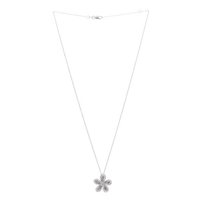 Roberto Coin 18K White Gold Diamond Fantasia Big Flower Pendant Necklace 3 of 6
