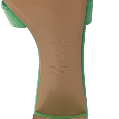 Hermes Epsom Oasis Sandals 39 Vert Pomme 6 of 9