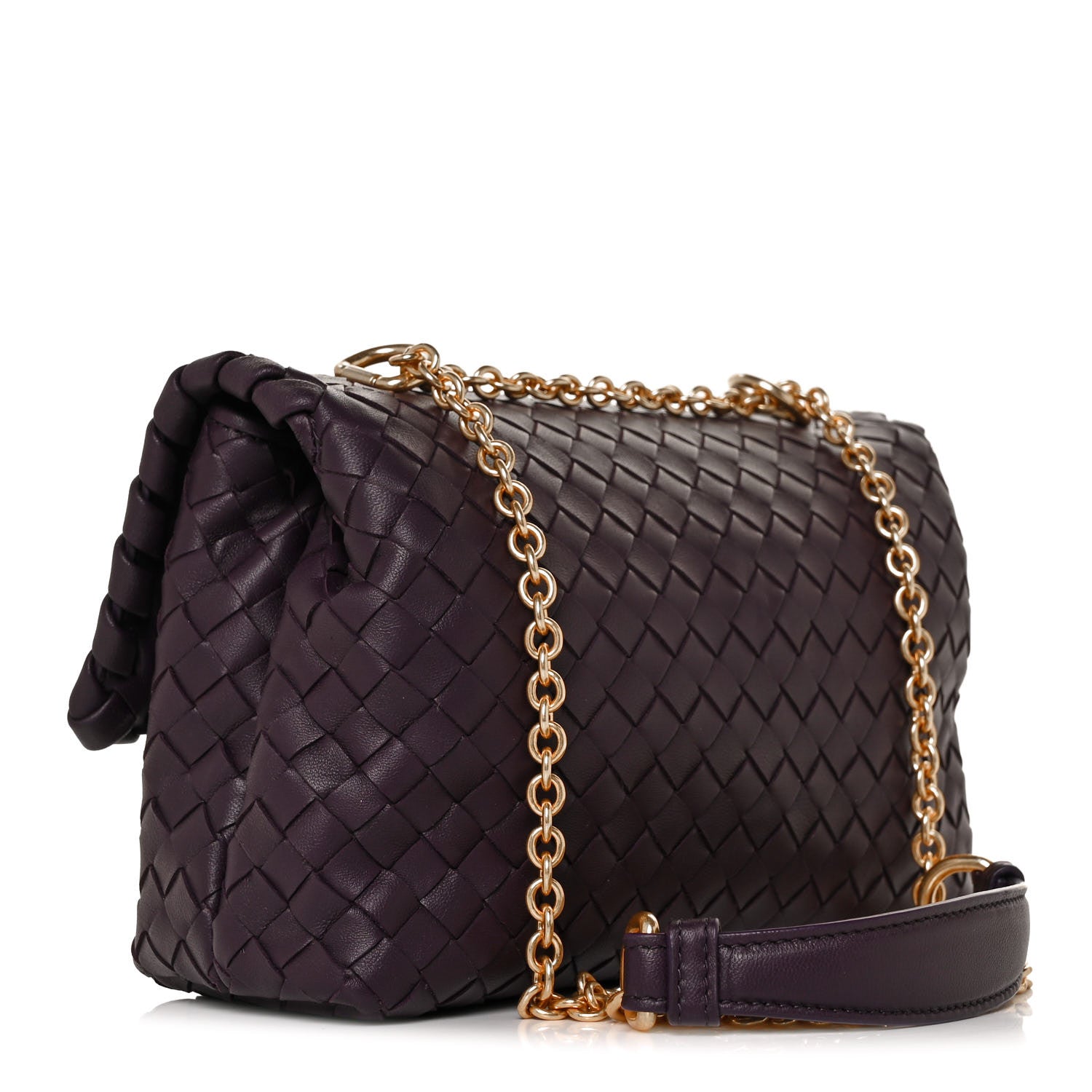 Bottega Veneta Nappa Intrecciato Baby Olimpia Shoulder Bag Dark Barolo 2 of 7