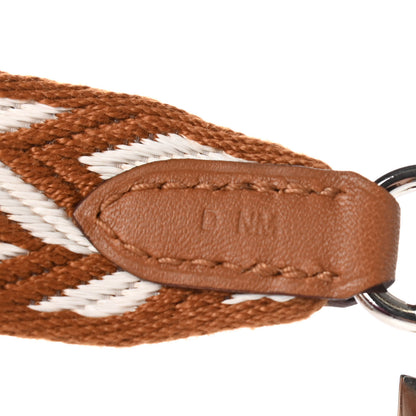 Hermes Toile Swift 25mm Sangle ZigZag Shoulder Strap Gold White 4 of 5