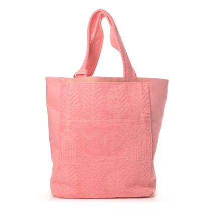 Chanel Terry Cotton CC Beach Tote Towel Set Coral 2 of 5