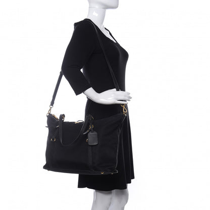 Prada Saffiano Tessuto Nylon Shopping Tote Black 2 of 10