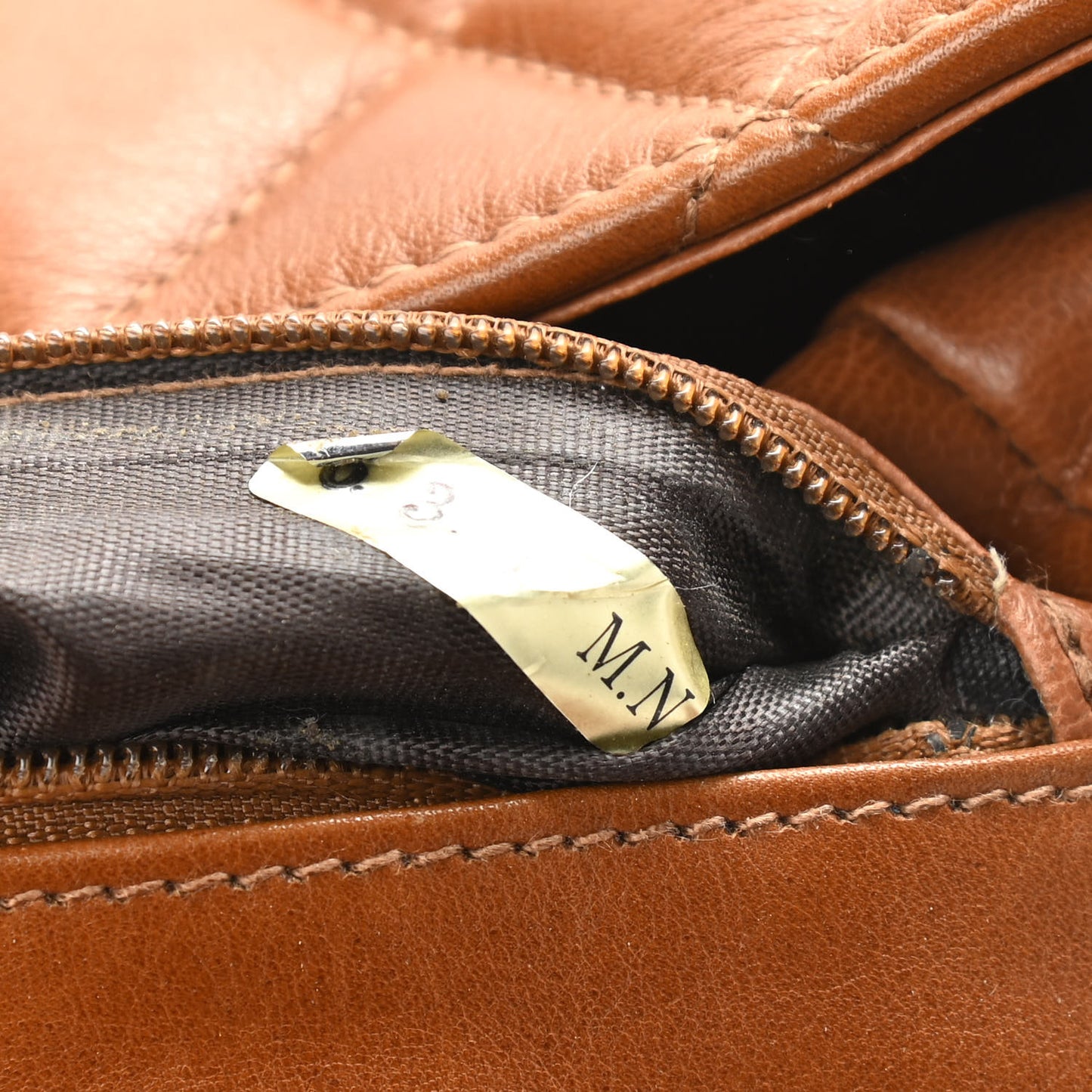 Lambskin Quilted Small Single Flap Brown