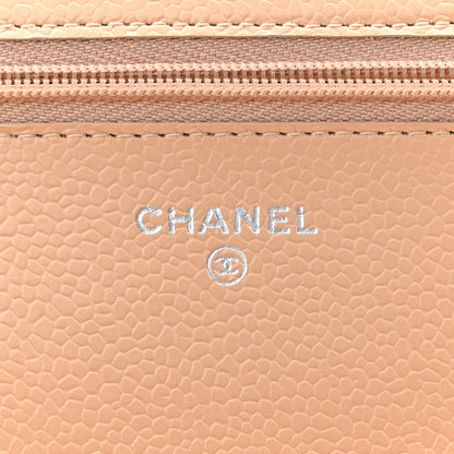 Chanel Caviar Quilted Wallet on Chain WOC Beige 6 of 12