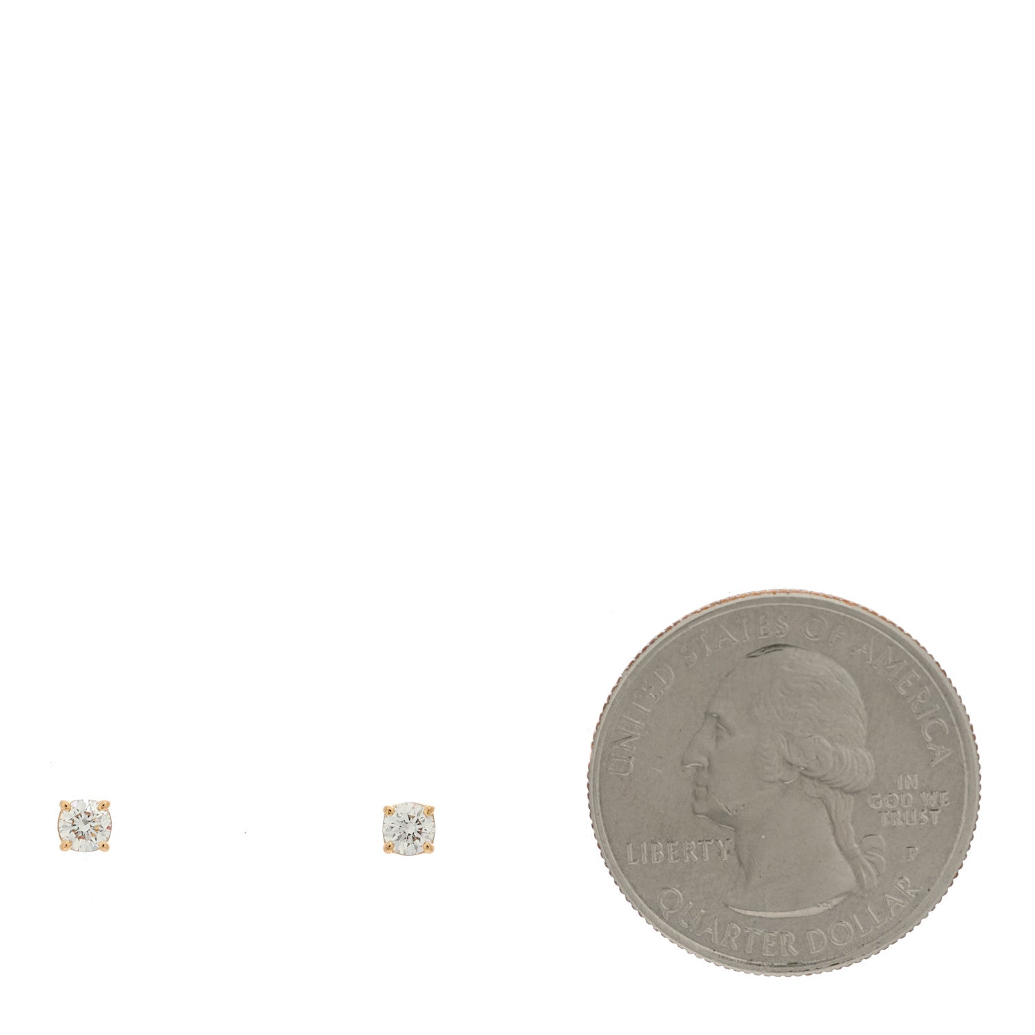 Tiffany 18K Rose Gold Diamond .22ctw Solitaire Earrings 2 of 5