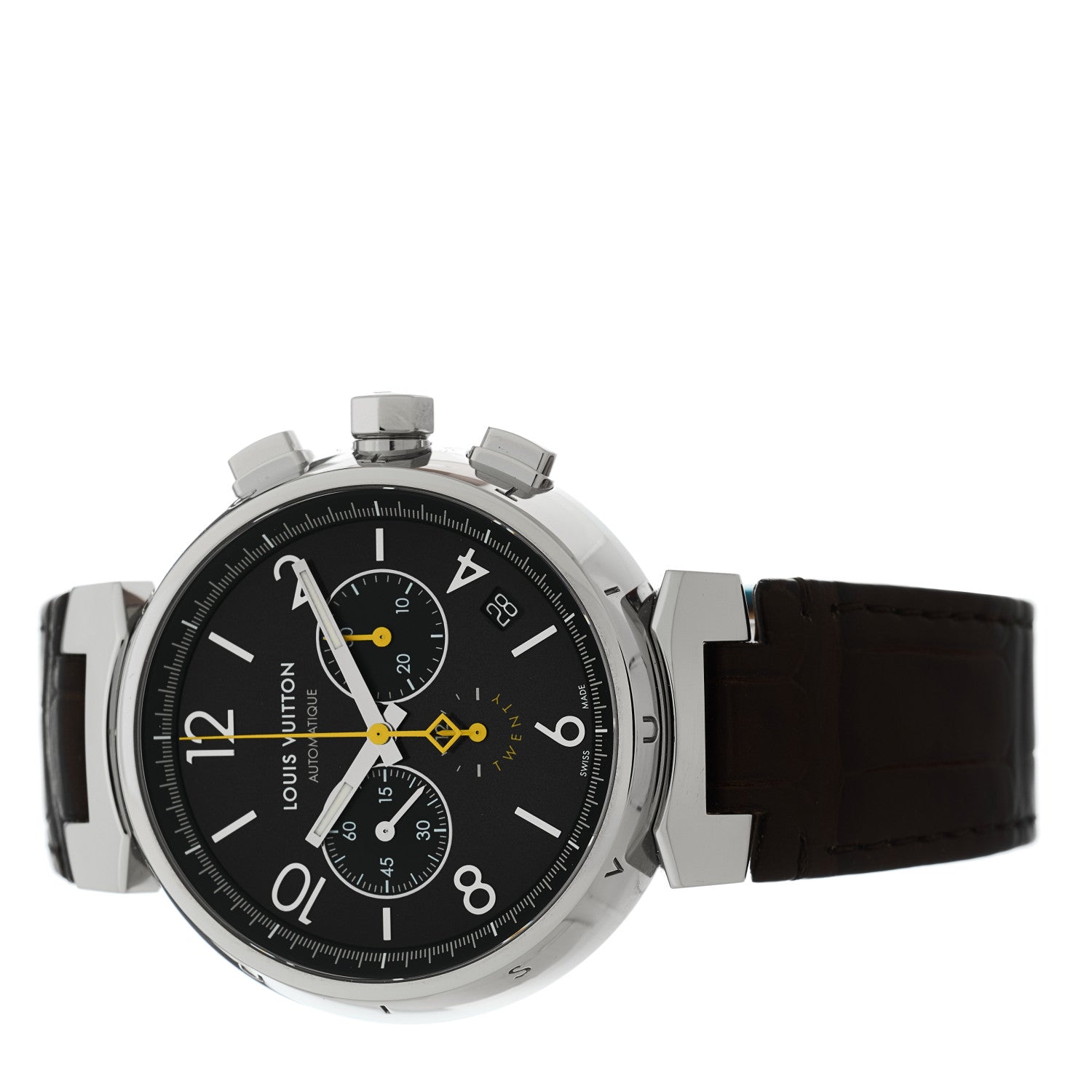 Louis Vuitton Stainless Steel Alligator 41mm Tambour Twenty