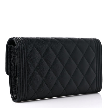 Chanel Caviar Quilted Long Boy Flap Wallet Black 3 of 13